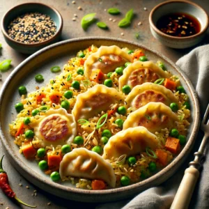 A finished dish – Examples of dumpling fried rice, gratin, or quesadilla.