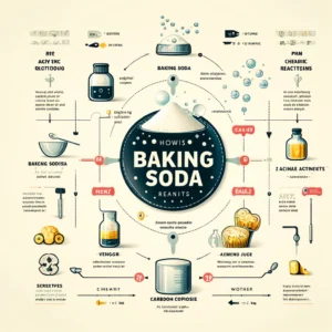 baking soda reacts with acidic ingredients.