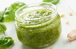 Homemade avocado sauce in a jar, perfect for dips and dressings